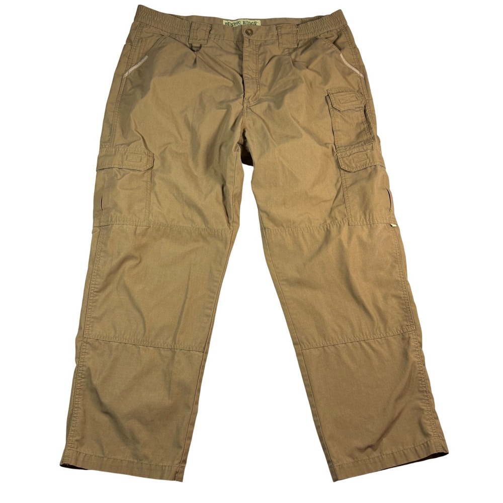 Rustic Ridge Mens 40x30 Ripstop Cargo Pants Tan Brown Tactical Workwear Outdoor